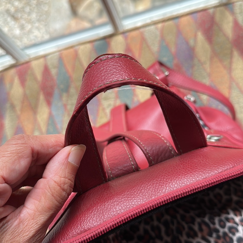 Wilsons Leather Red Leather Backpack - Picture 8 of 9